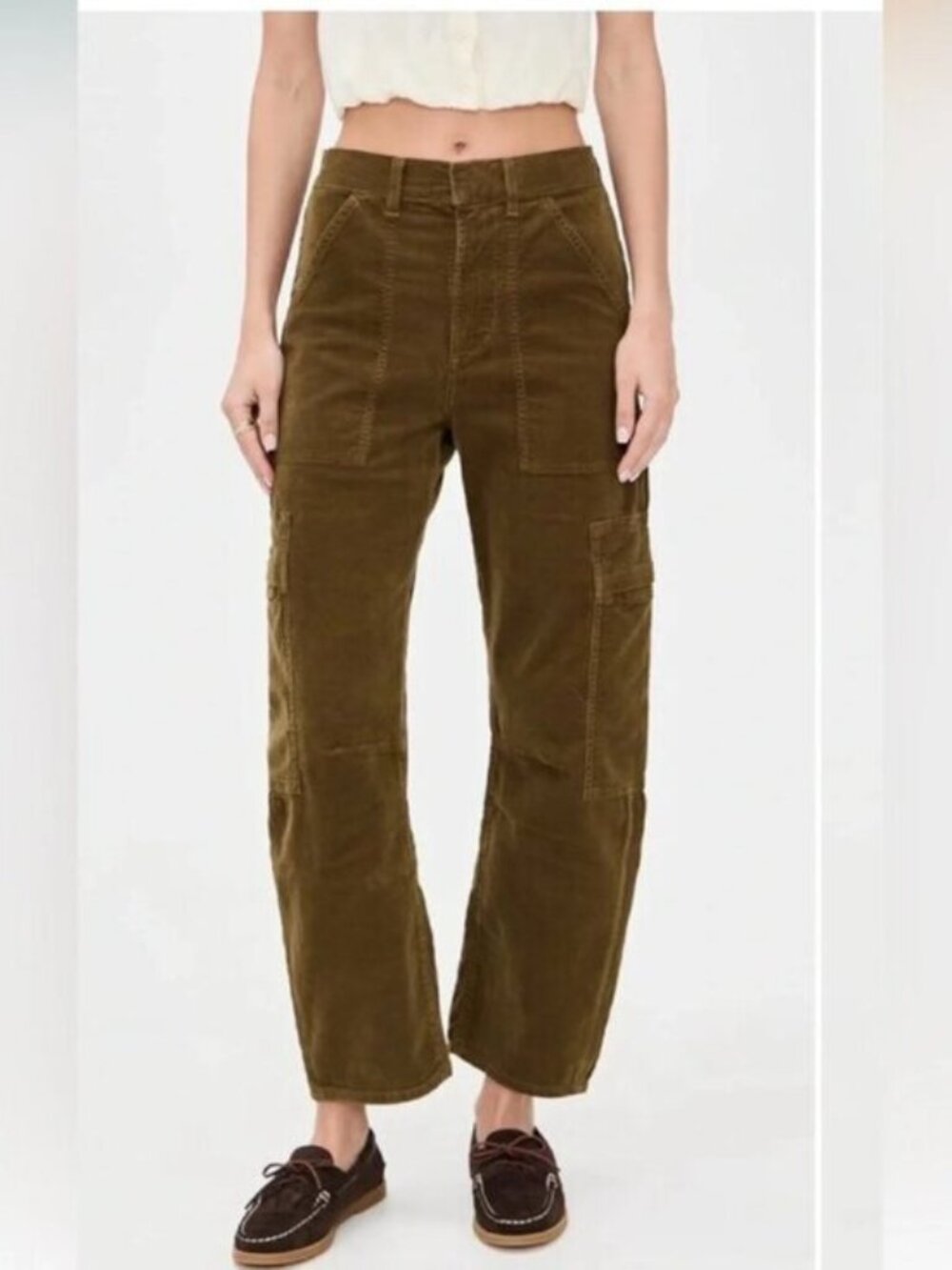 Citizens of Humanity Corduroy Marcelle Barrel Cargo Pants - Picture 1 of 9